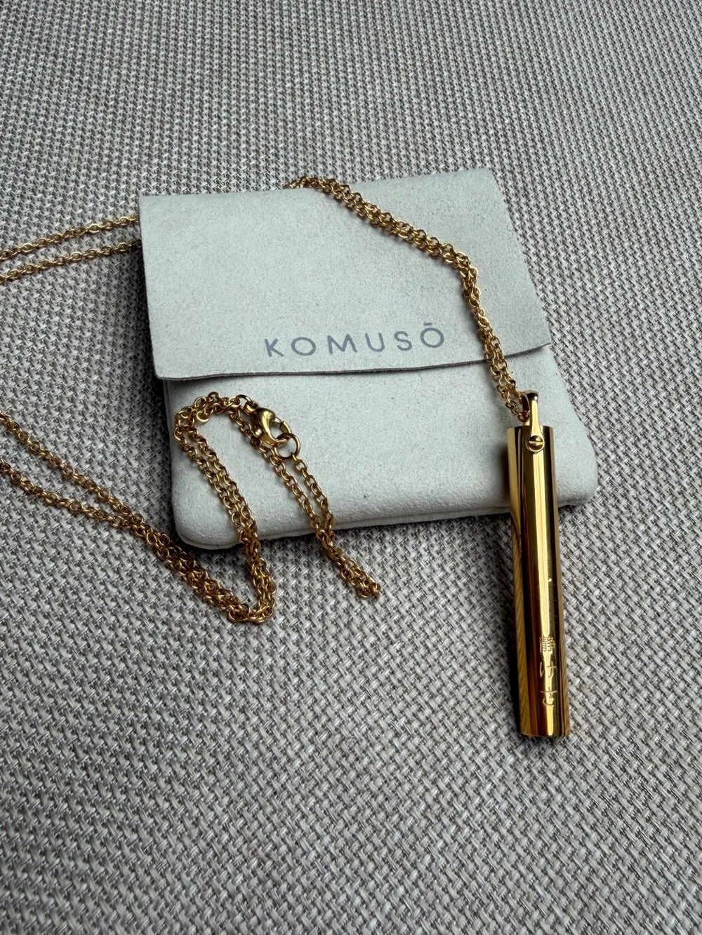 Komuso Gold plated Classic Shift model Anxiety Breathing Necklace